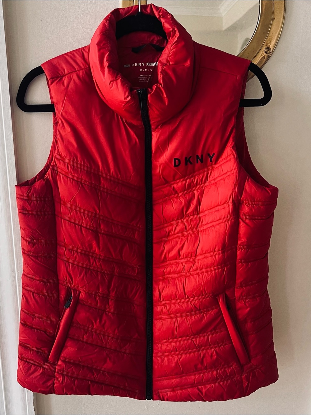 DKNY Sport Red Quilted Puffer Vest
